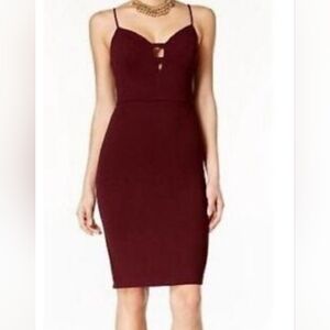 B Darlin Burgundy Midi Dress